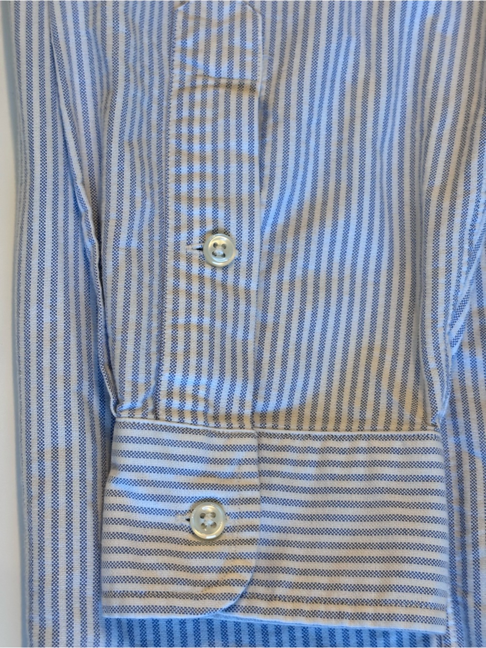 Ralph Lauren Blue and White Striped Button-Down, Vintage Blake, Men’s Large - Picture 12 of 15